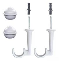 Suporte de Teto para Cortina 28mm - Kit 2 - Branco