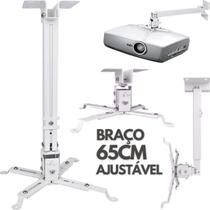 Suporte de Teto para Projetor Data Show Parede Braço 60cm 3 em 1