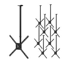 Suporte de Teto para TV 10'' até 60'' com ajuste de ângulos e giro 360º Brasforma SBRP1050 - 9 Unidades