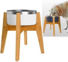 Suporte de Tigela para Cães Grandes ZPirates Bamboo - 35cm de Altura