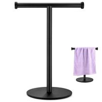 Suporte de toalha KEWANNO em forma de T em metal preto fosco