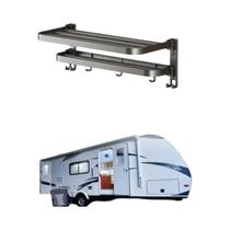 Suporte De Toalhas Dobrável De 2 Camadas Para RV Montado Na Parede Economizador De Espaço 90 graus Suporte De Toalhas Dobrável De 2 Camadas Para RV Montado Na Parede Economizador De Espaço 90 graus