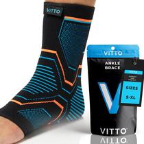Suporte de tornozelo VITTO para torção de tornozelo, manga de compressão (M) Suporte de tornozelo VITTO para torção de tornozelo, manga de compressão (M)