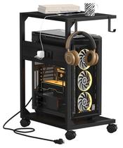 Suporte de torre de computador Akxomel de 2 níveis com estação de carregamento Suporte de torre de computador Akxomel de 2 níveis com estação de carregamento