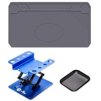 Suporte de Trabalho para Carro RC RCenjoy 140 mm em Alumínio Azul com Tapete