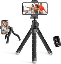Suporte de tripé para telefone Eicaus portátil flexível com controle remoto preto