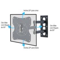 Suporte de TV Articulado para Painel e Parede LED LCD Plasma Oled 3D de 14" à 42" Polegadas 302W