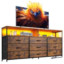 Suporte de TV, cômoda EnHomee Rustic Brown com tomada elétrica de 55" Suporte de TV, cômoda EnHomee Rustic Brown com tomada elétrica de 55"