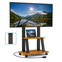 Suporte de TV DIOOSN com rodízios para 32-80" com tomada e acabamento nogueira Suporte de TV DIOOSN com rodízios para 32-80" com tomada e acabamento nogueira