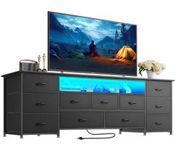 Suporte de TV Dresser Huuger 160 cm com tomadas elétricas e luzes LED Suporte de TV Dresser Huuger 160 cm com tomadas elétricas e luzes LED