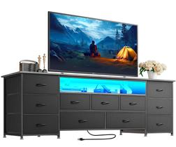 Suporte de TV Dresser Huuger 160 cm com tomadas elétricas e luzes LED Suporte de TV Dresser Huuger 160 cm com tomadas elétricas e luzes LED