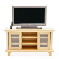 Suporte de TV em miniatura Dollhouse Furniture Odoria com TV Burlywood