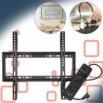 Suporte de Tv Fixo 23 a 63 Pol Slim Até 50Kg Universal + Filtro de Linha 4 Entradas 85cm Suporte de Tv Fixo 23 a 63 Pol Slim Até 50Kg Universal + Filtro de Linha 4 Entradas 85cm