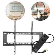 Suporte de Tv Fixo Preto 40 a 80 Pol Universal Para Painel Monitor Smart Com Filtro de Linha 4 Tomadas Suporte de Tv Fixo Preto 40 a 80 Pol Universal Para Painel Monitor Smart Com Filtro de Linha 4 Tomadas