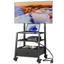Suporte de TV GYIIYUO Rolling com suporte e gaveta para TV de 32-75" Suporte de TV GYIIYUO Rolling com suporte e gaveta para TV de 32-75"
