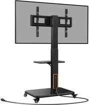 Suporte de TV móvel Perlegear com tomada elétrica para TVs de 32-75"