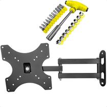 Suporte de Tv Parede Articulado 14 a 42 Pol Smart Led Tv + Jogo de Ferramentas 24 Peças