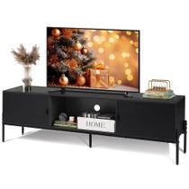 Suporte de TV WLIVE Modern para TV de 65 polegadas com armazenamento, pernas de metal preto Suporte de TV WLIVE Modern para TV de 65 polegadas com armazenamento, pernas de metal preto