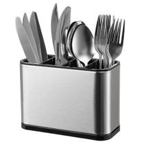 Suporte de utensílio de cozinha, suporte de utensílio de aço inoxidável rack de secagem rack flatware holder Sinkware Caddy Countertop Organizer com 4 compartimentos divididos, à prova de ferrugem