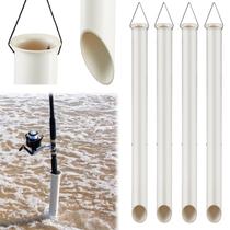 Suporte de vara de pesca DoubleFill, pacote com 4 pontas de areia de PVC de 56 cm