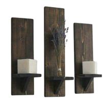 Suporte de Vaso Decoração Parede Madeira Floreira Flor Vela