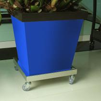 Suporte de Vaso ou Cachepot Quadrado 25x25 cm com Base - Inox