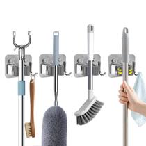 Suporte de vassoura Aenfaiy Wall Mount, pacote com 4 unidades em aço inoxidável