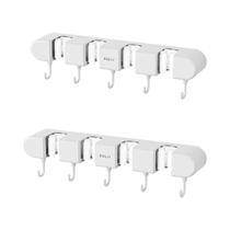 Suporte De Vassoura E Mop Montado Na Parede Sem Perfuração, Rack De Armazenamento Multiuso Com