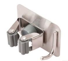 Suporte De Vassoura E Rodos Com Gancho Organizador de Parede Inox Fixação Forte Multiuso