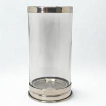 Suporte de Vela 7 Dias 18cm Vidro Transparente e Alumínio