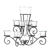 Suporte de vela com vaso Accent Plus Scrollwork 37,8x37,8x31,75cm