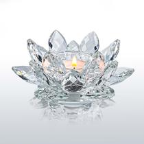 Suporte de vela Crystal Lotus Flower Tealight Kolnlala