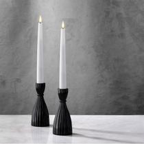 Suporte de vela LampLust Black Glass de 15 cm para vela cônica, pacote com 2 Suporte de vela LampLust Black Glass de 15 cm para vela cônica, pacote com 2