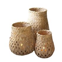 Suporte de vela MY SWANKY HOME, conjunto de 3 lanternas de bambu Suporte de vela MY SWANKY HOME, conjunto de 3 lanternas de bambu