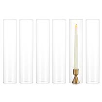 Suporte de vela NUPTIO Hurricane Glass Cover, pacote com 6, 6x30 cm