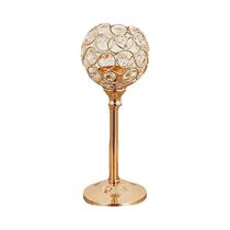 Suporte De Vela Tealight De Cristal Vintage Dourado, Peça Central De Mesa, Suporte De Vela Para