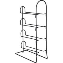 Suporte de Vinho Adega de Mesa Vertical Porta 4 Garrafas Preta Plana Store