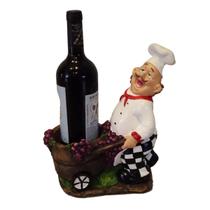Suporte de Vinho Cozinheiro Porta Garrafa Vinho Azeite Decoração Casa Restaurante