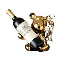 Suporte De Vinho De Cerâmica Em Forma De Cartoon Com Abridor De Garrafa Decoração De Armazenamento