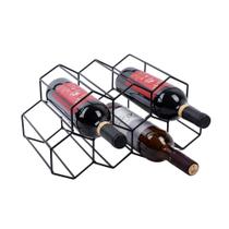 Suporte de vinho Urban Deco Small para 9 garrafas, fio de metal preto Suporte de vinho Urban Deco Small para 9 garrafas, fio de metal preto