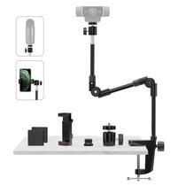 Suporte de webcam Suporte de câmera com suporte de telefone para Logitech C922