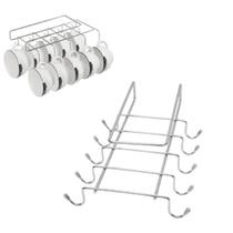 Suporte De Xicara E Utensilios Para Armarios Com 10 Ganchos