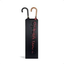 Suporte Decorativo Organizador Porta Guarda Chuva Aço Epoxi Preto Bem Vindo Geguton Quadrado