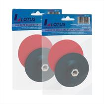 Suporte Disco De Lixa C/tiras autocolantes Prato Lixadeira Esmerilhadeira Politriz - Lotus 4'' 115mm