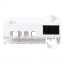 Suporte Dispenser de Pasta GXM com Esterilizador UV Branco com Carregamento USB e Solar Suporte Dispenser de Pasta GXM com Esterilizador UV Branco com Carregamento USB e Solar