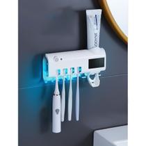 Suporte Dispenser Escova de Dente com esterelizador UV Lampada LED Saara Online
