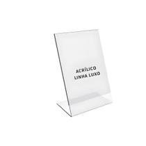 Suporte Display A6 L Expositor 10x15 Acrílico Virgem Etiqueta Pix QRcode Aviso Mesa Balcao Cardapio