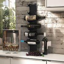 Suporte Display para Adega Porta 7 Garrafas Vinho Parede 75X11Cm
