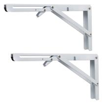 Suporte Dobrável Para Prateleira 35cm Branco Suporta Até 120kgs Par Bals Reforçado Mão Francesa