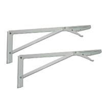 Suporte Dobrável Reforçado (90 Kg) 30cm para Mesas e Prateleiras Metal Show Suporte Dobrável Reforçado (90 Kg) 30cm para Mesas e Prateleiras Metal Show